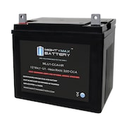 MIGHTY MAX BATTERY ML-U1-CCAHR 12V 320CCA Battery for Ingersol Equip 3016 16HP Mower ML-U1-CCAHR324